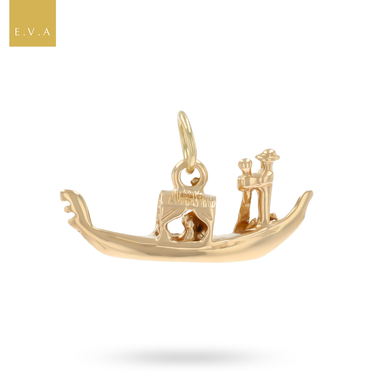 9ct Yellow Gold Venice Gondola Boat Charm