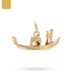 9ct Yellow Gold Venice Gondola Boat Charm