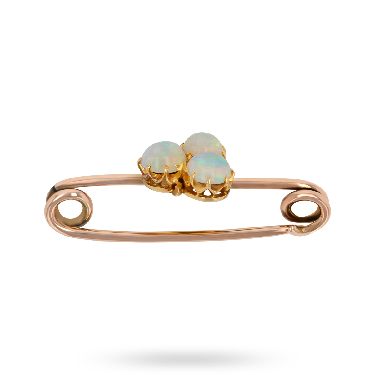 9ct Rose Gold Trefoil Opal Brooch