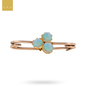 9ct Rose Gold Trefoil Opal Brooch