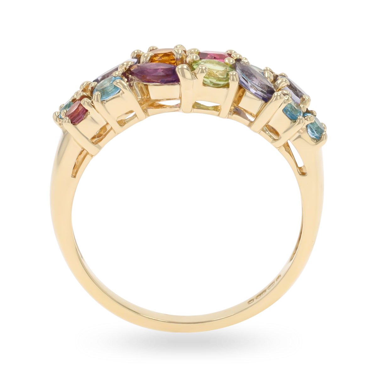 9ct Yellow Gold Multi Gemstone Ring