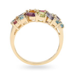 9ct Yellow Gold Multi Gemstone Ring