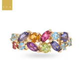 9ct Yellow Gold Multi Gemstone Ring