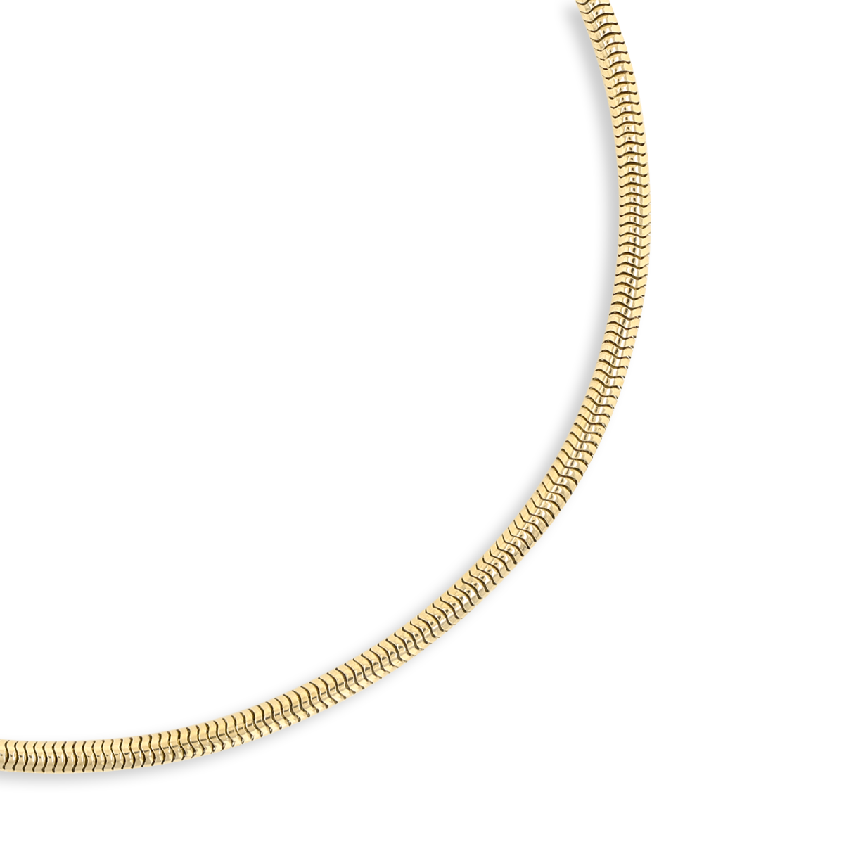 9ct Yellow Gold 4mm Round Snake Necklace