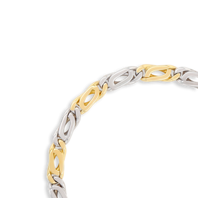 18ct Two Colour Gold Fancy Curb Link Bracelet