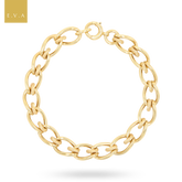 9ct Yellow Gold Elongated Curb & Cable Fancy Link Bracelet