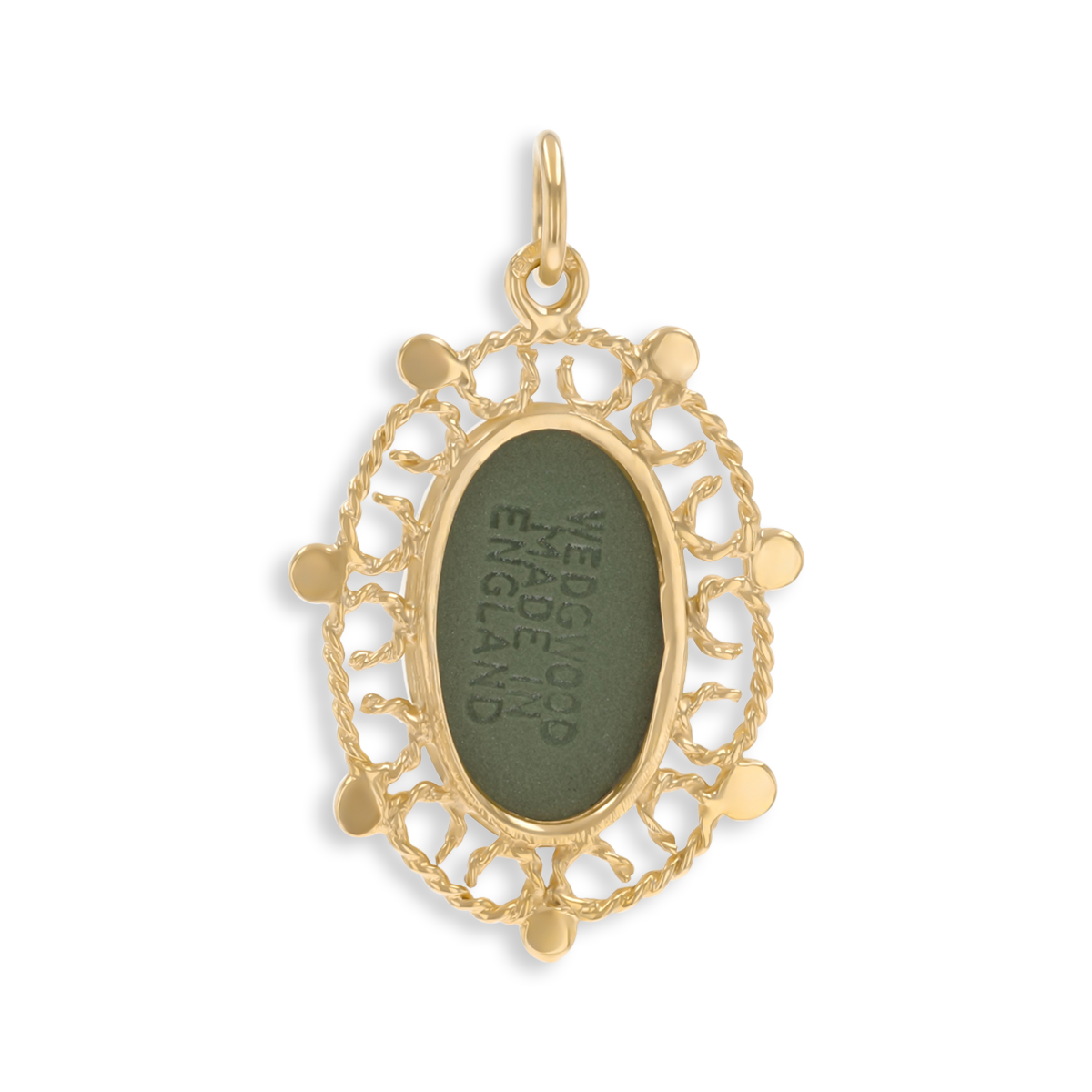 9ct Yellow Gold Wedgwood Green Jasperware Cameo Pendant