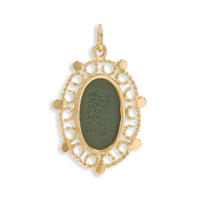 9ct Yellow Gold Wedgwood Green Jasperware Cameo Pendant