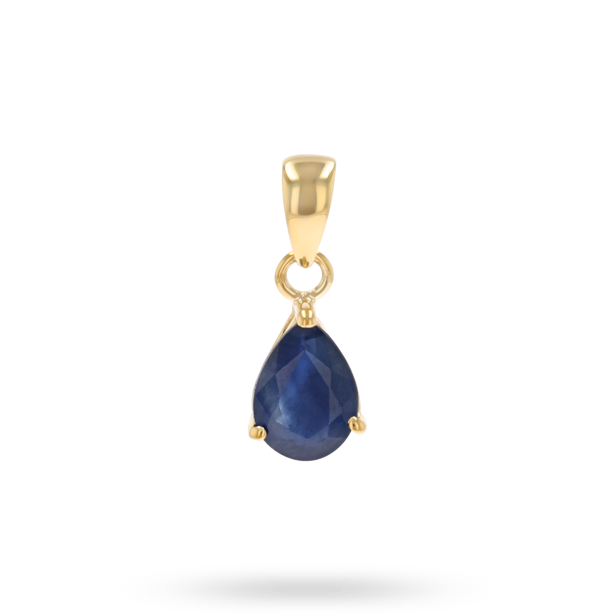 9ct Yellow Gold Pear Cut Sapphire Solitaire Pendant