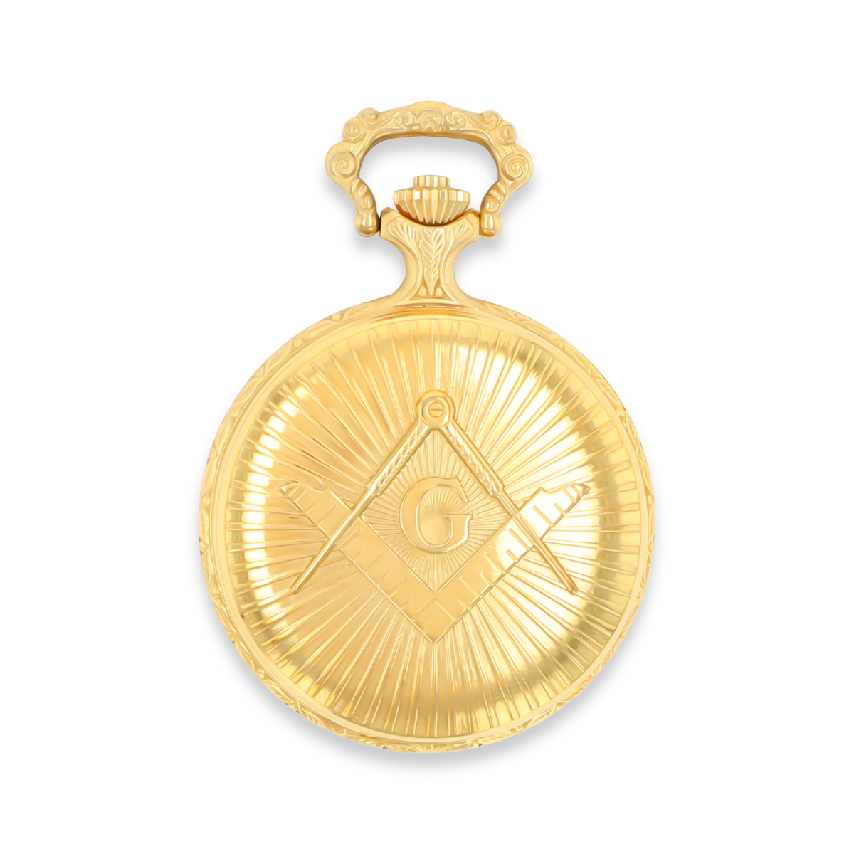 Jean Pierre Masonic Full Hunter Gold Plated Pocket Watch