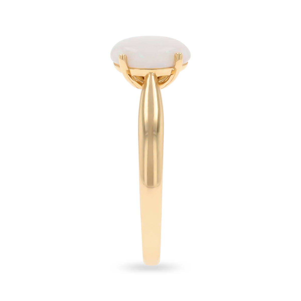 9ct Yellow Gold Oval Shaped Opal Solitaire Ring