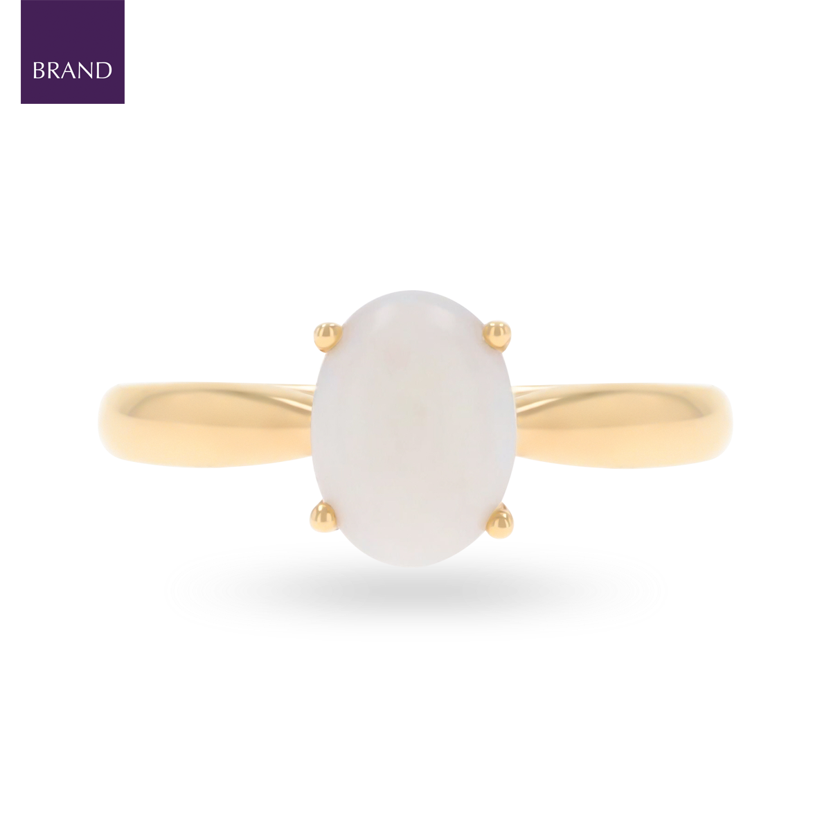 9ct Yellow Gold Oval Shaped Opal Solitaire Ring