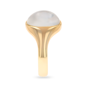 Un-hallmarked 9ct Yellow Gold Moonstone Signet Ring