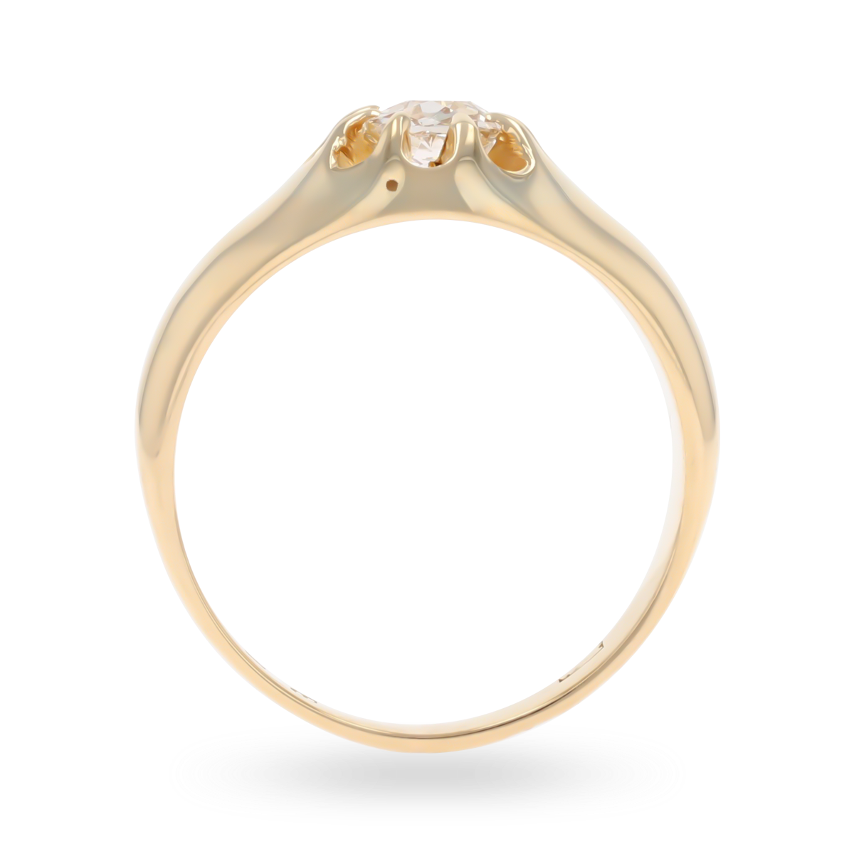 18ct Yellow Gold Old Mine Cut Diamond Set Gypsy Ring