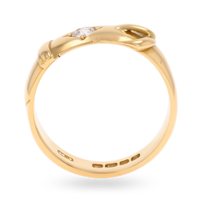 18ct Yellow Gold Old Mine Cut Diamond Set Victorian Buckle Ring