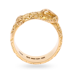 18ct Yellow Gold Chased Edwardian Buckle Ring