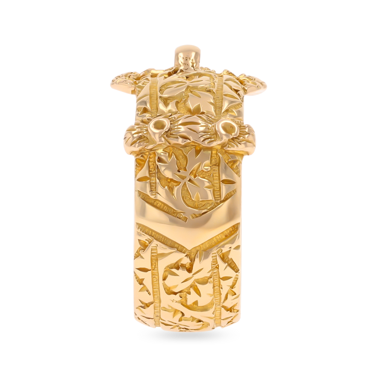 18ct Yellow Gold Chased Edwardian Buckle Ring