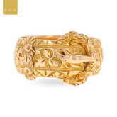 18ct Yellow Gold Chased Edwardian Buckle Ring