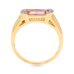 18ct Yellow Gold Imperial Topaz & Diamond Ring