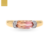 18ct Yellow Gold Imperial Topaz & Diamond Ring