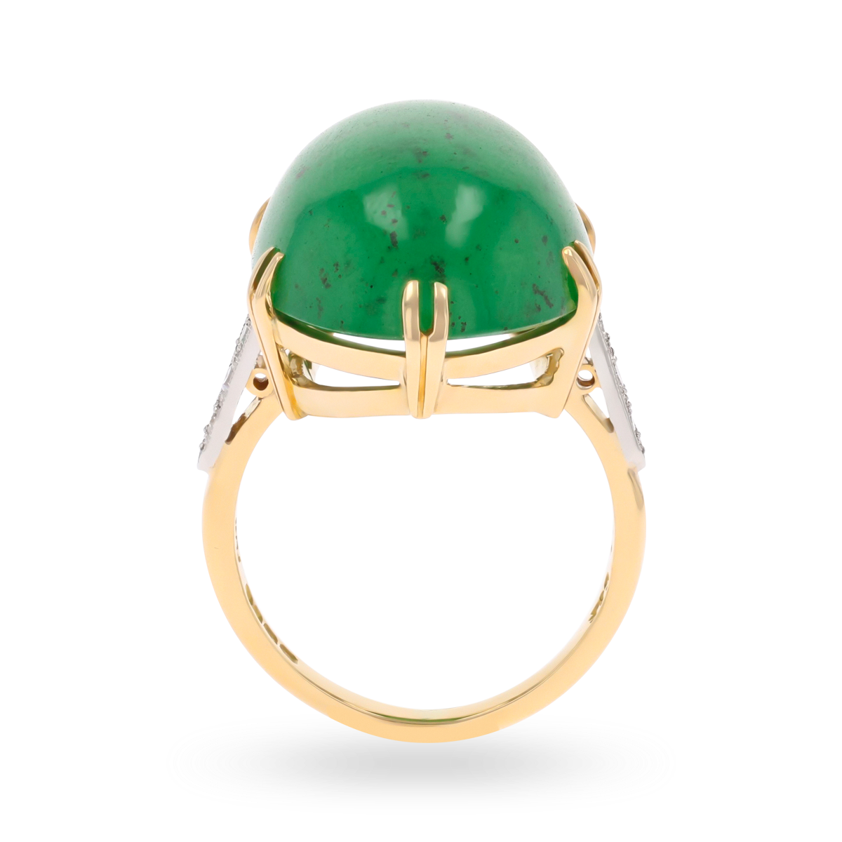 18ct Yellow Gold & Platinum Hydrogrossular Garnet & Diamond Ring