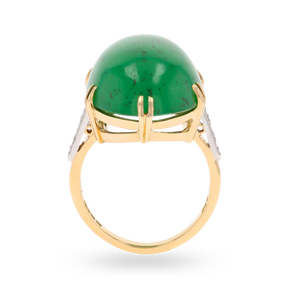 18ct Yellow Gold & Platinum Hydrogrossular Garnet & Diamond Ring