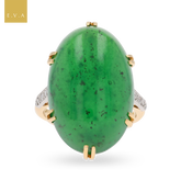 18ct Yellow Gold & Platinum Hydrogrossular Garnet & Diamond Ring