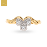 18ct Yellow Gold & Platinum Diamond Trefoil Antique Ring