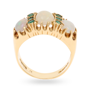 9ct Yellow Gold Opal & Emerald Dress Ring