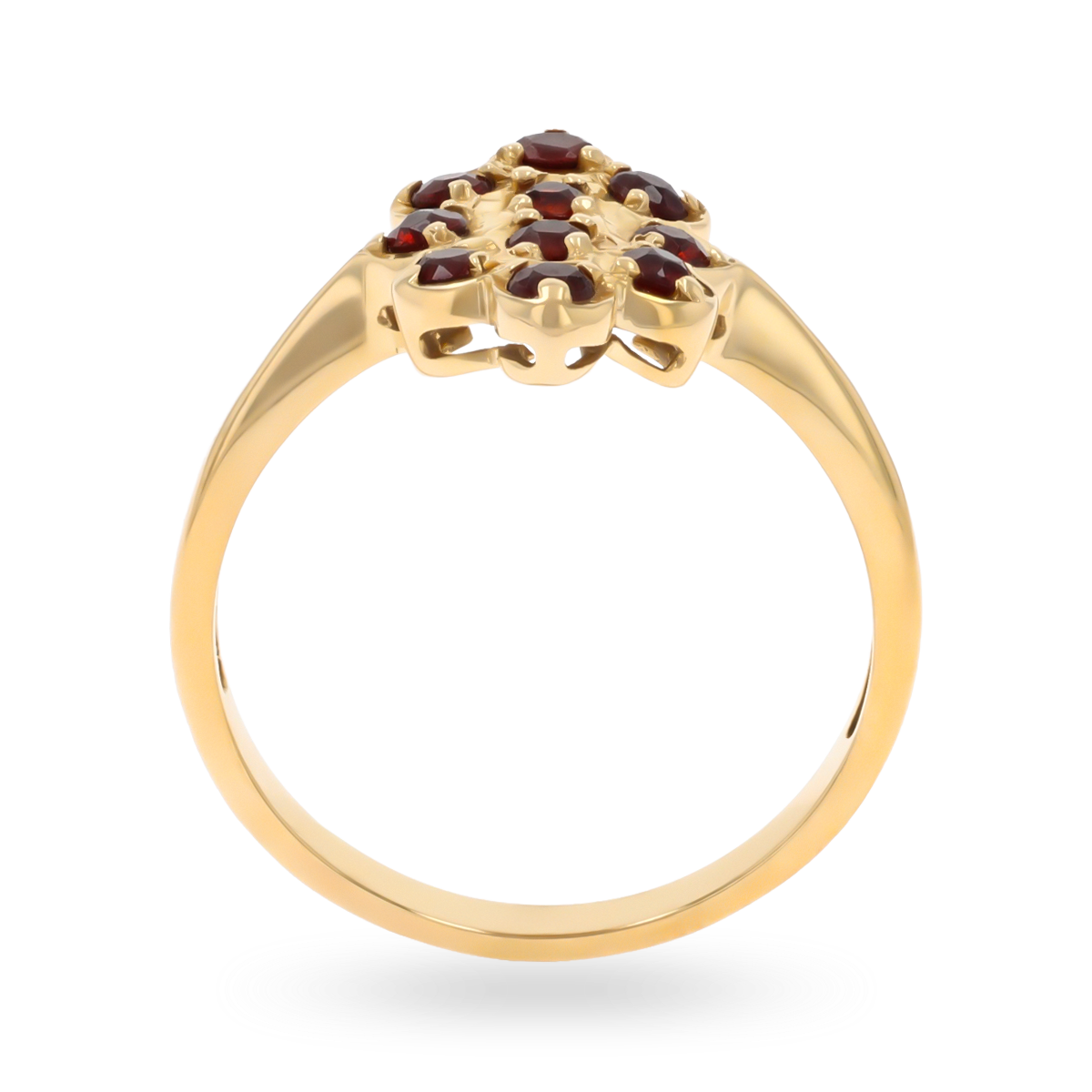 9ct Yellow Gold Garnet Set Tablet Ring