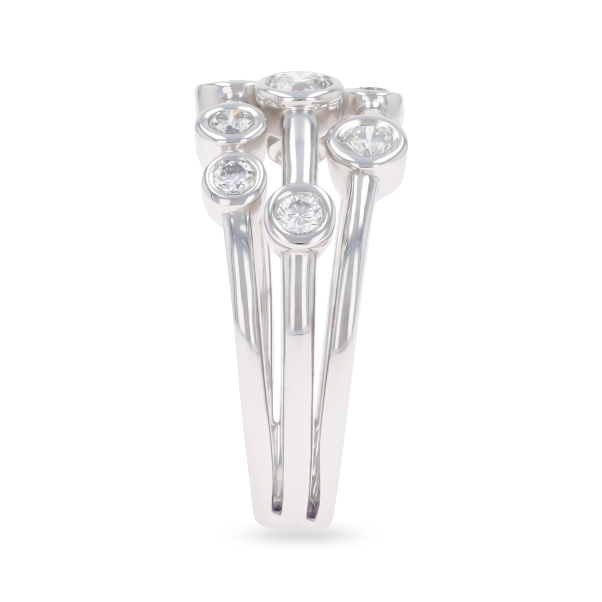 Platinum Three Strand 0.49ct Diamond Bubble Ring