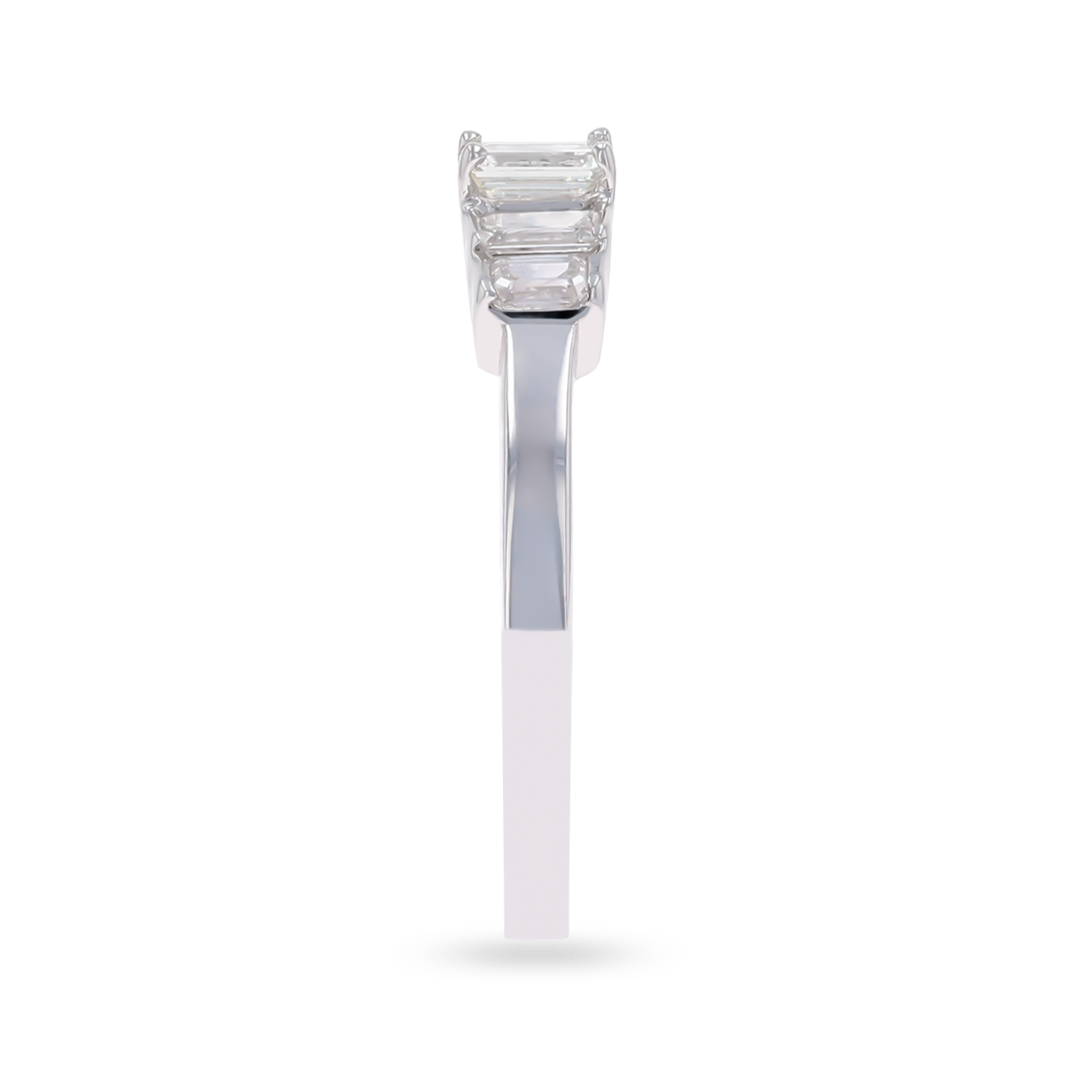 18ct White Gold 0.75cts Emerald Cut Diamond Five Stone Ring