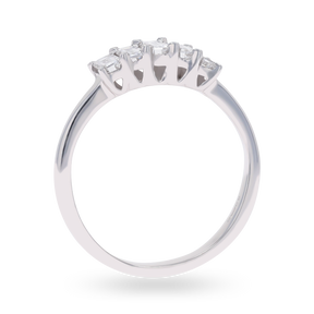 18ct White Gold 0.67cts Emerald Cut Diamond Five Stone Ring