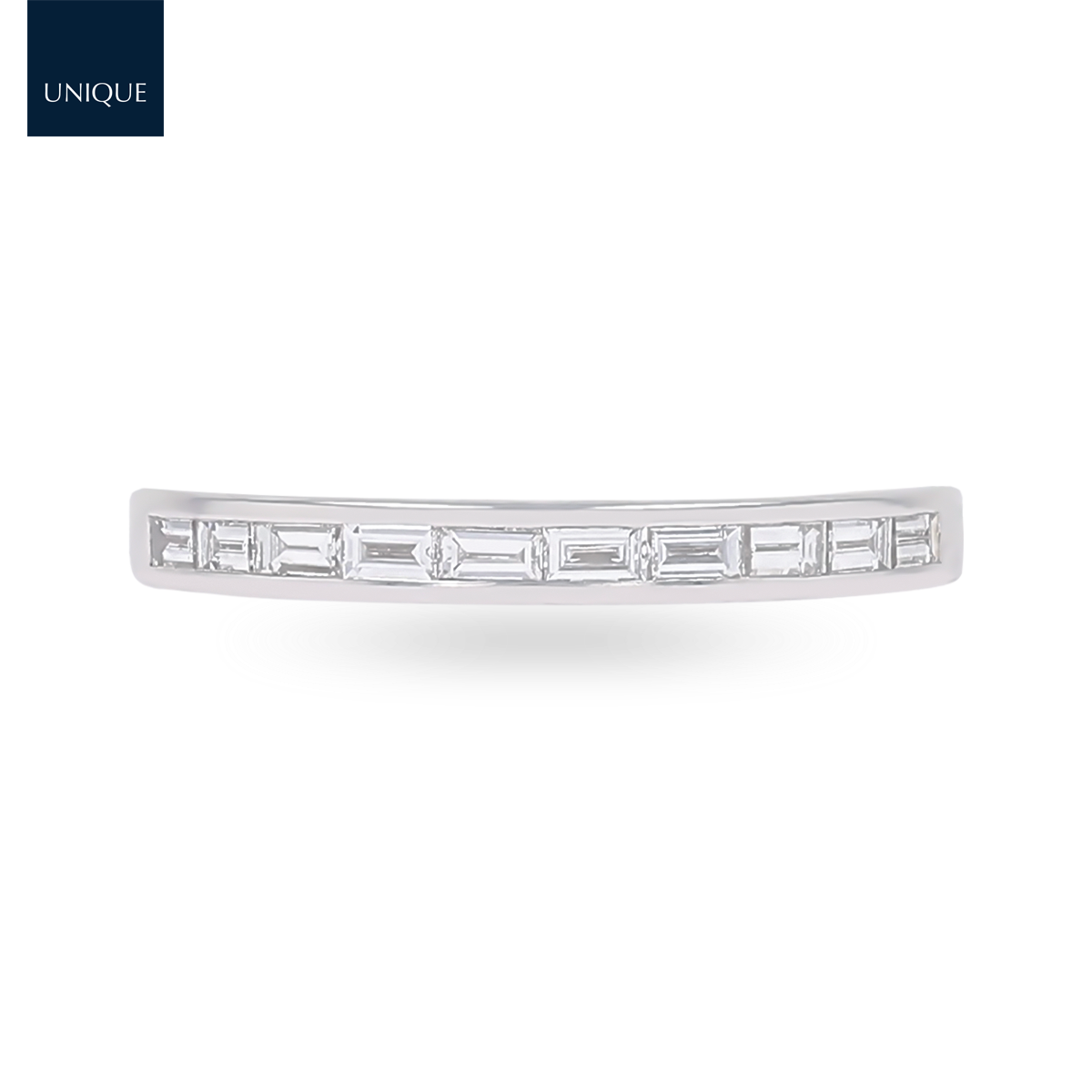 18ct White Gold Baguette Cut Certified 0.30cts Diamond Channel Set Band
