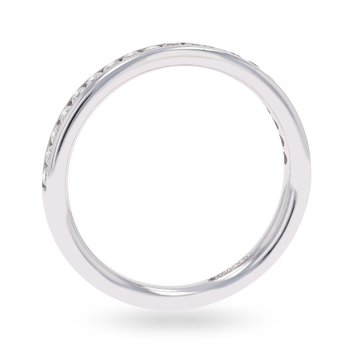 18ct White Gold Round Brilliant Cut Certified 0.33cts Diamond Channel Set Band