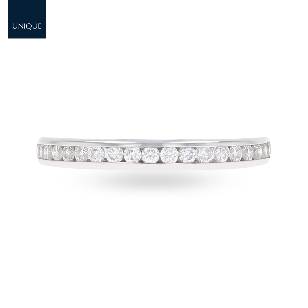 18ct White Gold Round Brilliant Cut Certified 0.33cts Diamond Channel Set Band