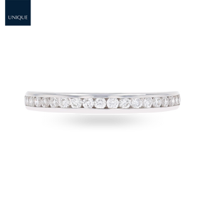 18ct White Gold Round Brilliant Cut Certified 0.33cts Diamond Channel Set Band