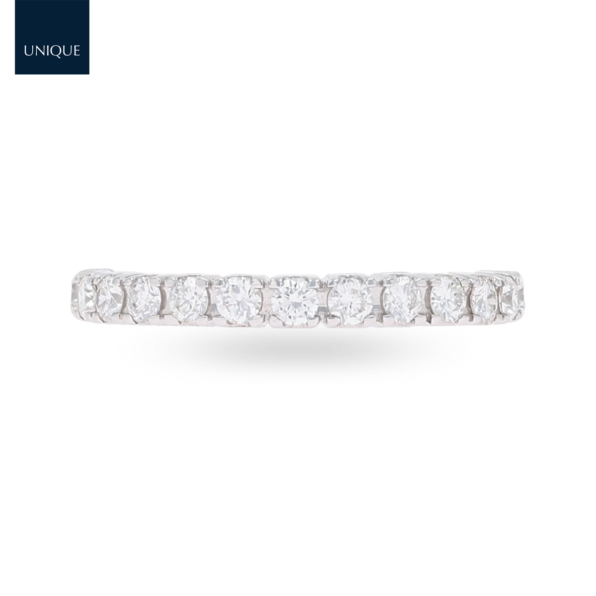 18ct White Gold Round Brilliant Cut Certified 0.50cts Diamond Set Band