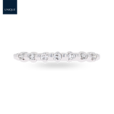 Platinum Round Brilliant Cut 0.10cts Diamond Beaded Ring