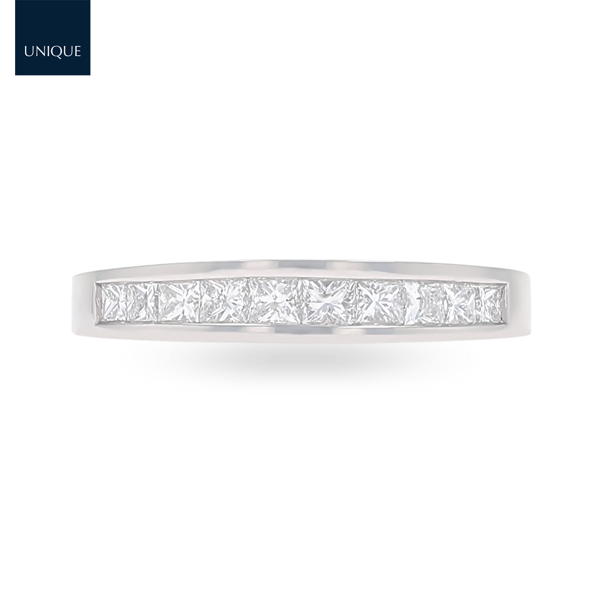 Platinum Princess Cut 0.50cts Diamond Channel Set Eternity Ring