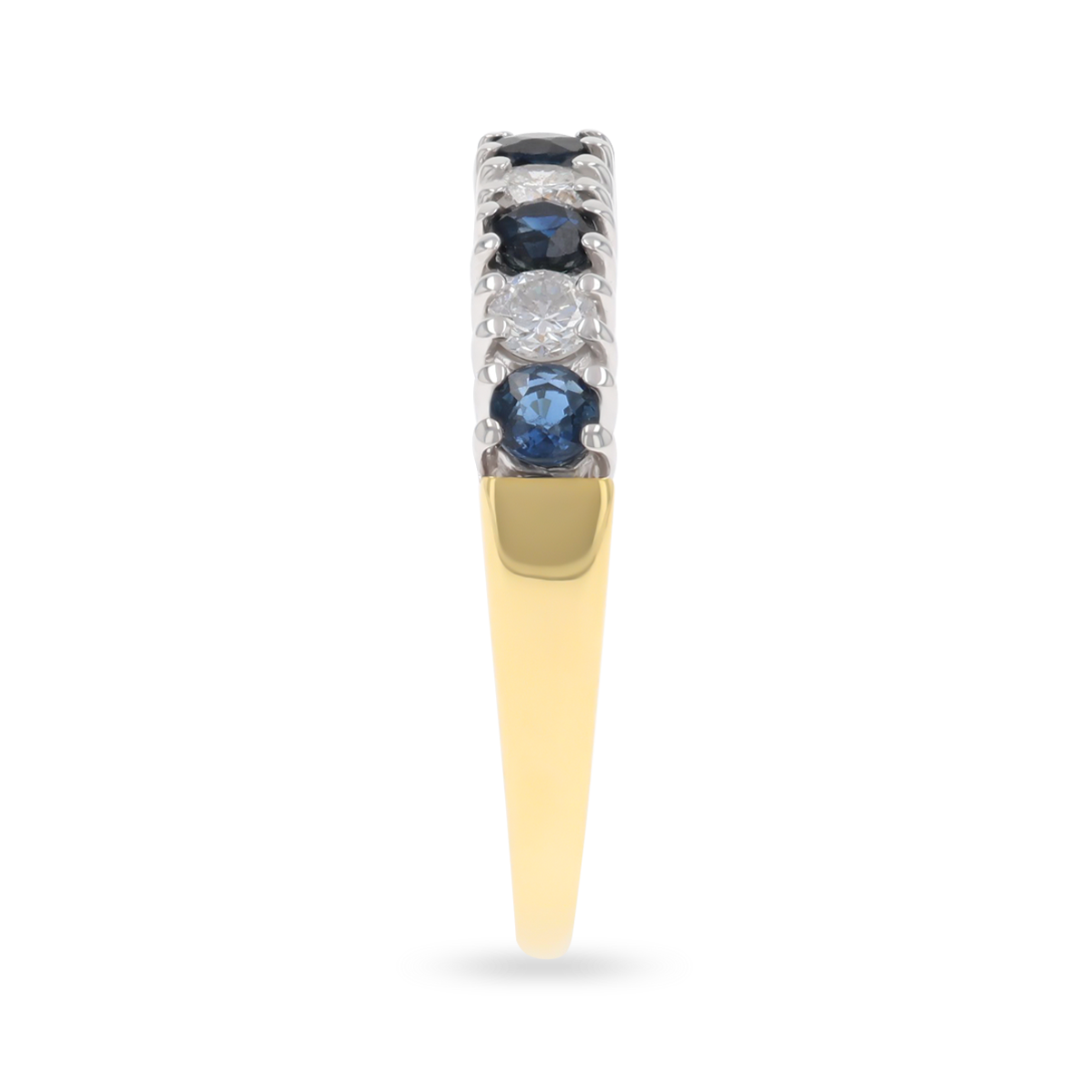 18ct Yellow Gold Sapphire & Diamond Seven Stone Ring