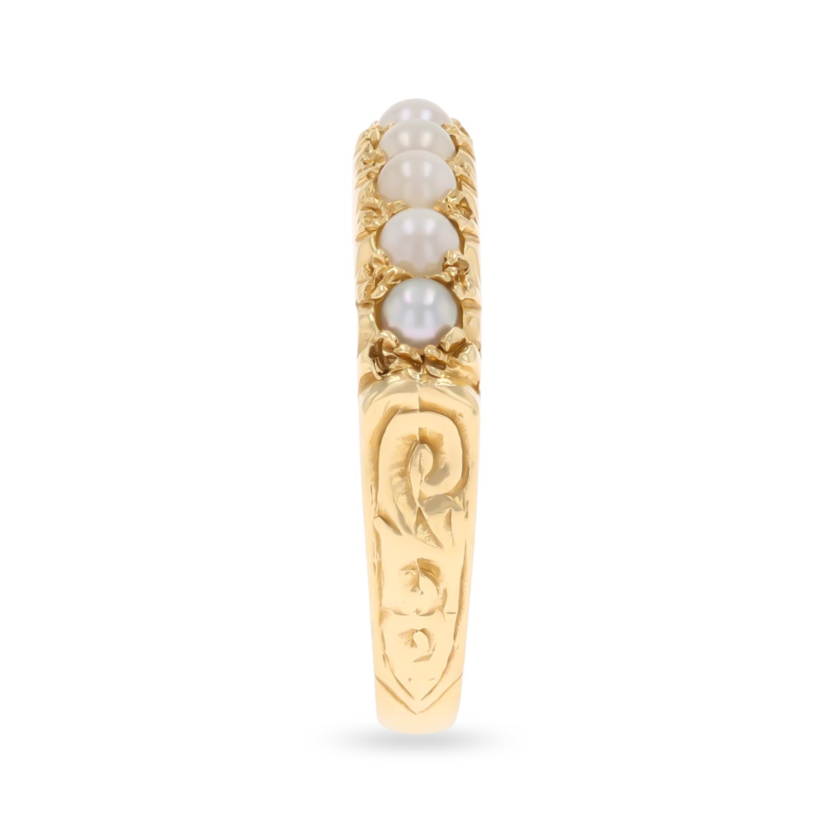 9ct Yellow Gold Cultured Pearl Seven Stone Ring