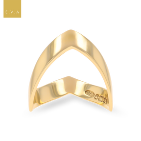 9ct Yellow Gold Plain Double Wishbone Ring