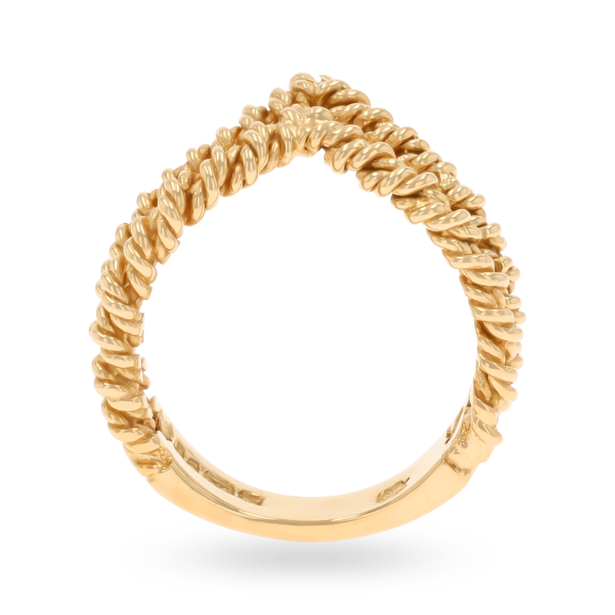 9ct Yellow Gold Twisted Double Wishbone Ring