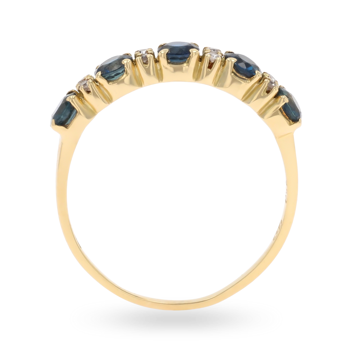18ct Yellow Gold Sapphire & Diamond Band Ring