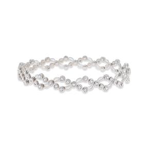 Sterling Silver Cubic Zirconia Set Expandable Ring