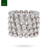 Sterling Silver Cubic Zirconia Set Expandable Ring
