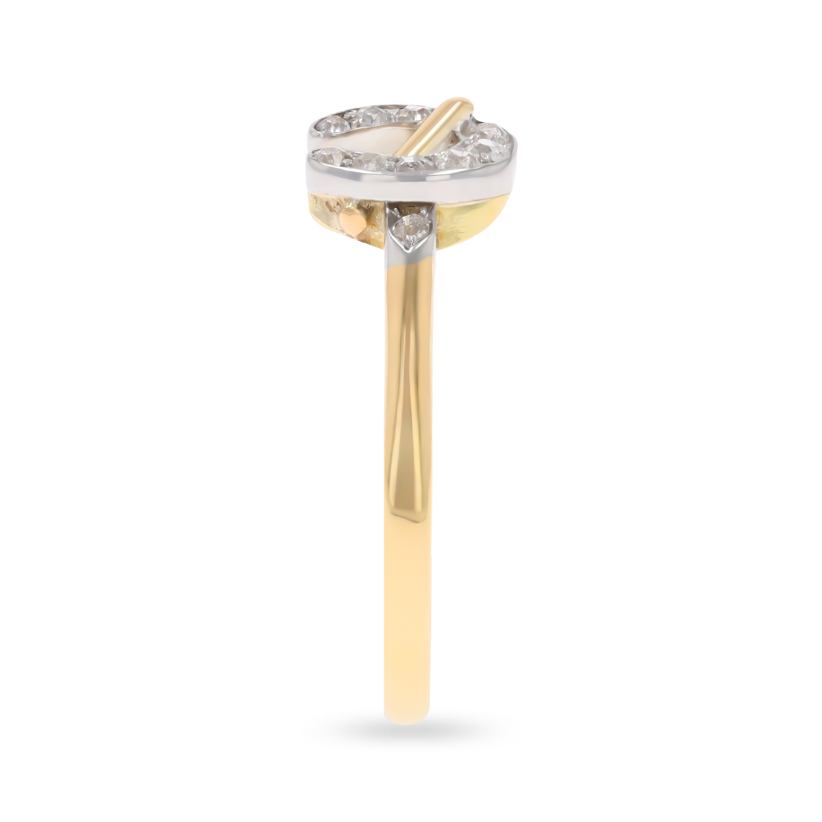 Un-hallmarked 18ct Yellow Gold Old Cut Diamond Horseshoe Ring