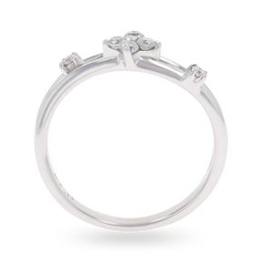 9ct White Gold Double Wave 0.17ctw Diamond Ring