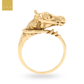 9ct Yellow Gold Equestrian Horse Ring